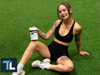 Female muscle growth: Female athlete in the gym