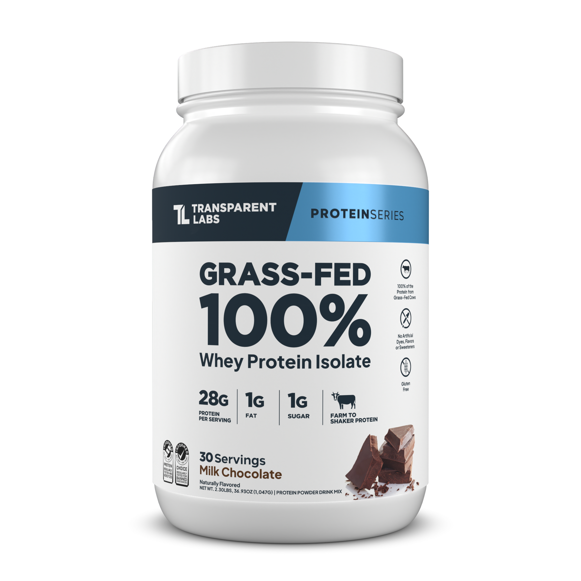 Transparent Labs Grass-Fed Whey Protein Isolate - 2LB / Milk Chocolate