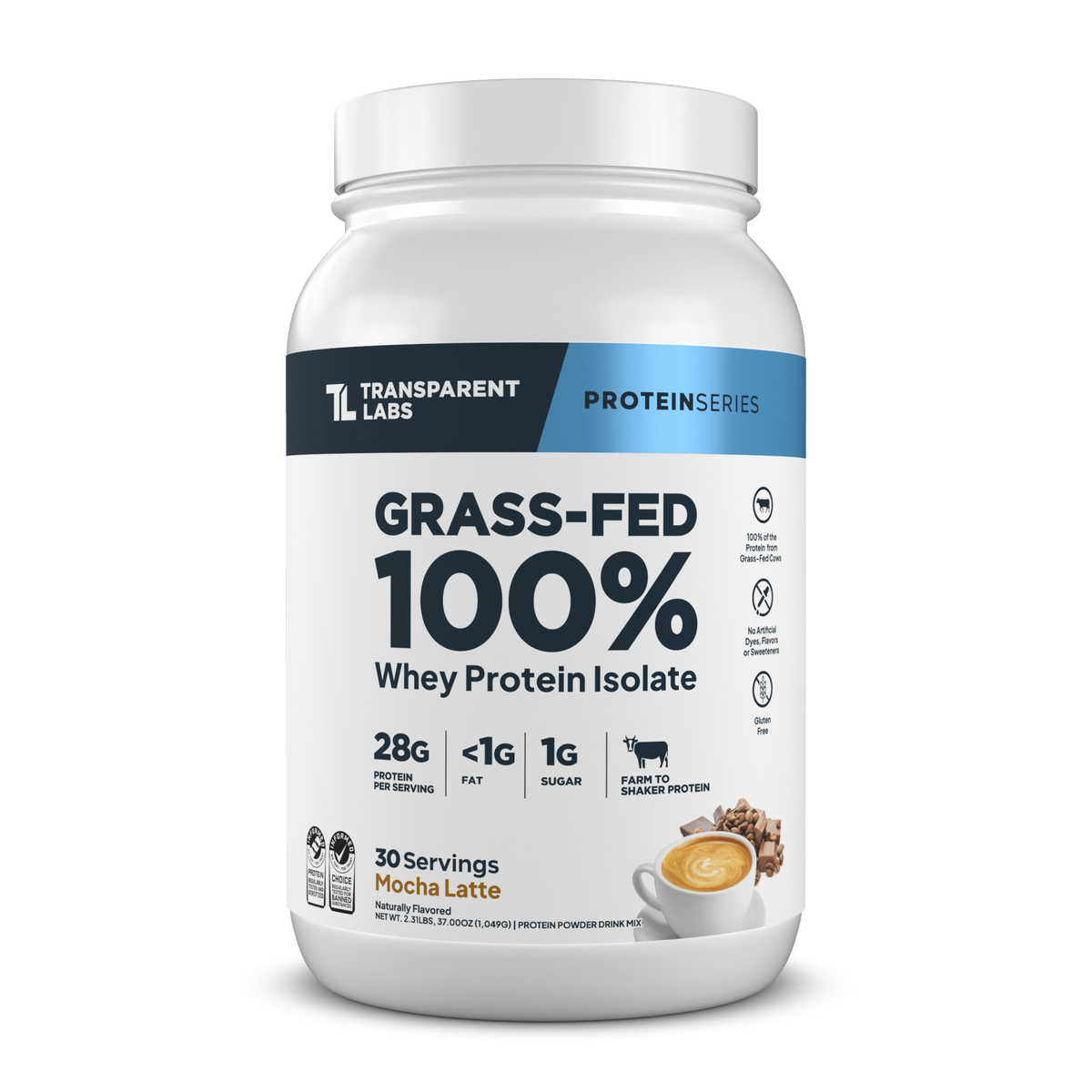 Grass-Fed Whey Protein Isolate - 2LB / Mocha