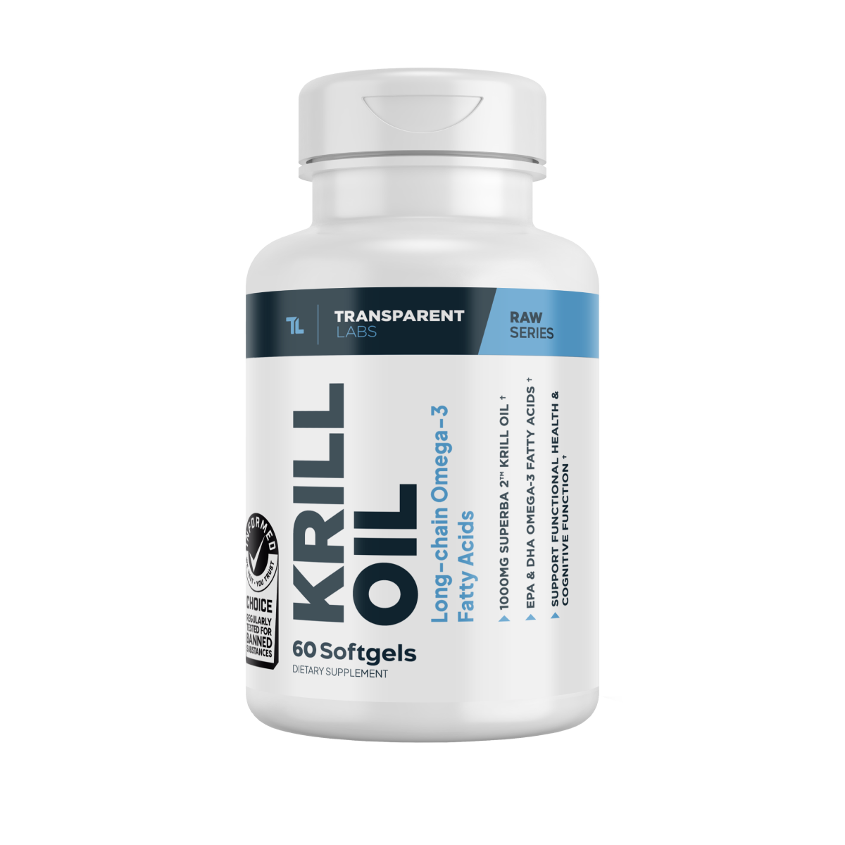 Krill Oil Supplement 1000 mg 30 Softgel Capsules Transparent Labs