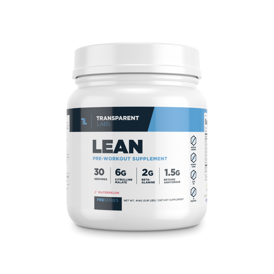 LEAN PreWorkout Fat Burner Powder Transparent Labs Supplements