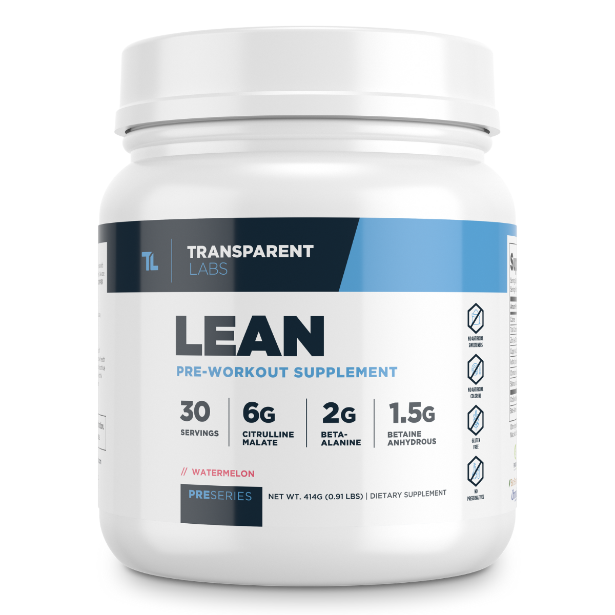 LEAN PreWorkout Fat Burner Powder Transparent Labs Supplements