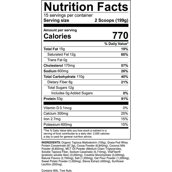 Nutrition & Supplement Facts