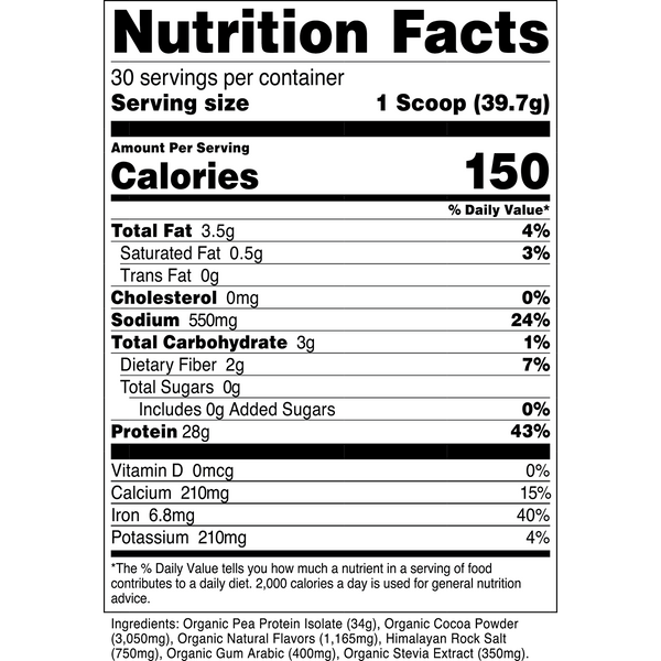 Nutrition & Supplement Facts