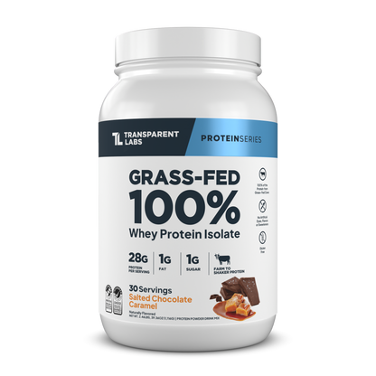 Transparent Labs Grass-Fed Whey Protein Isolate, Salted Chocolate Caramel, 2LB container
