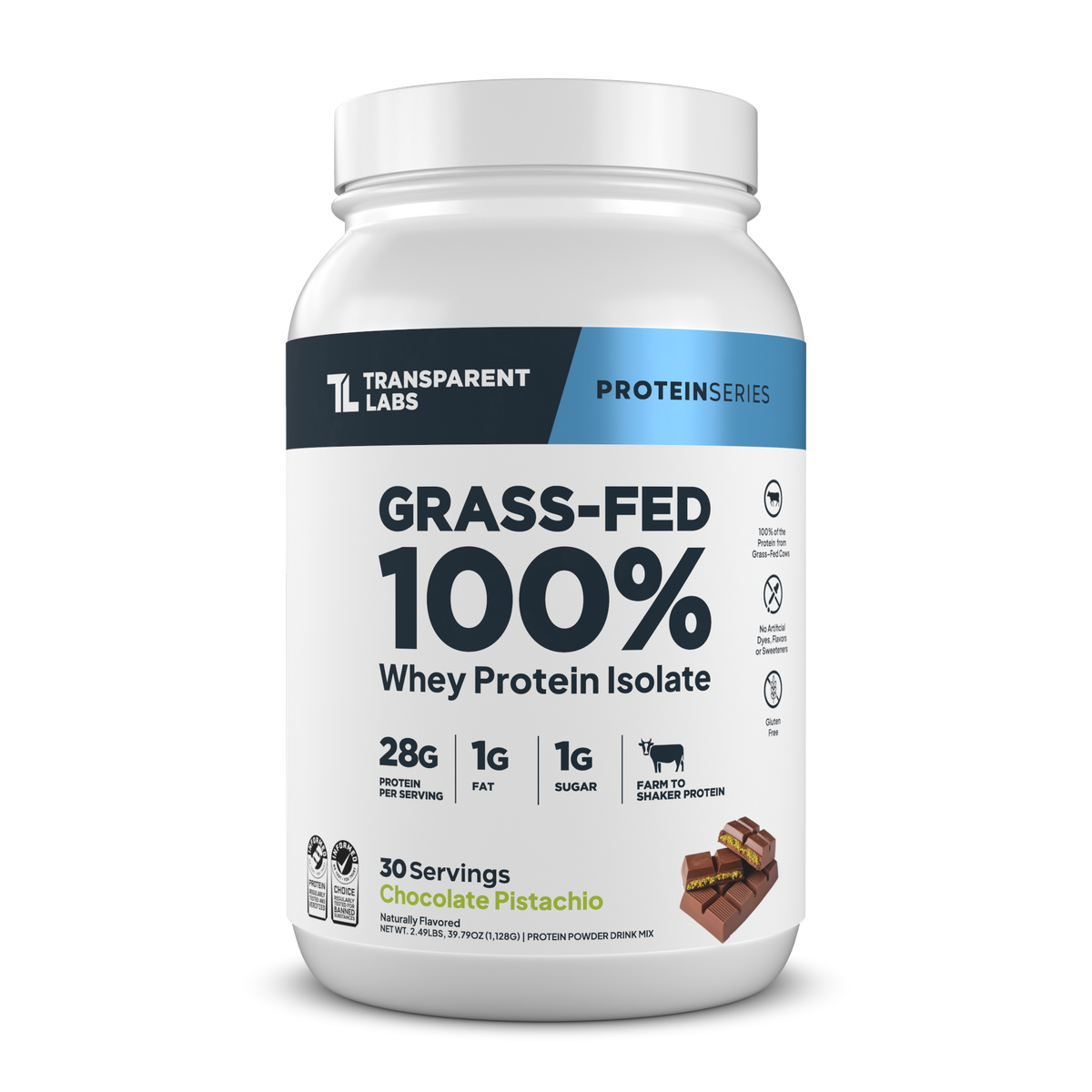 Grass-Fed Whey Protein Isolate - 2LB / Chocolate Pistachio