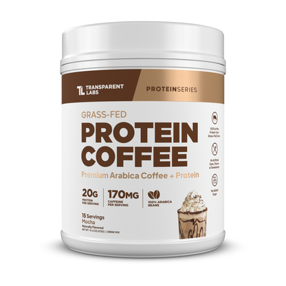 Transparent Labs Grass-Fed Protein Coffee, Mocha, 15 Servings