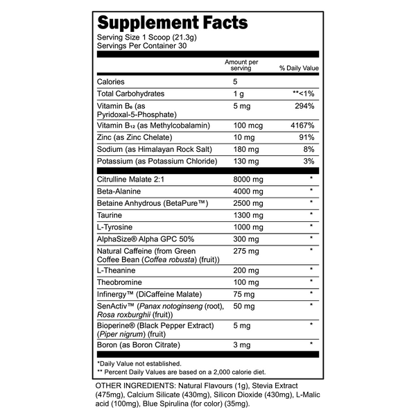 Nutrition & Supplement Facts