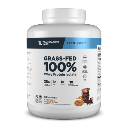 Transparent Labs Grass-Fed Whey Protein Isolate, Chocolate Peanut Butter, 4LB container