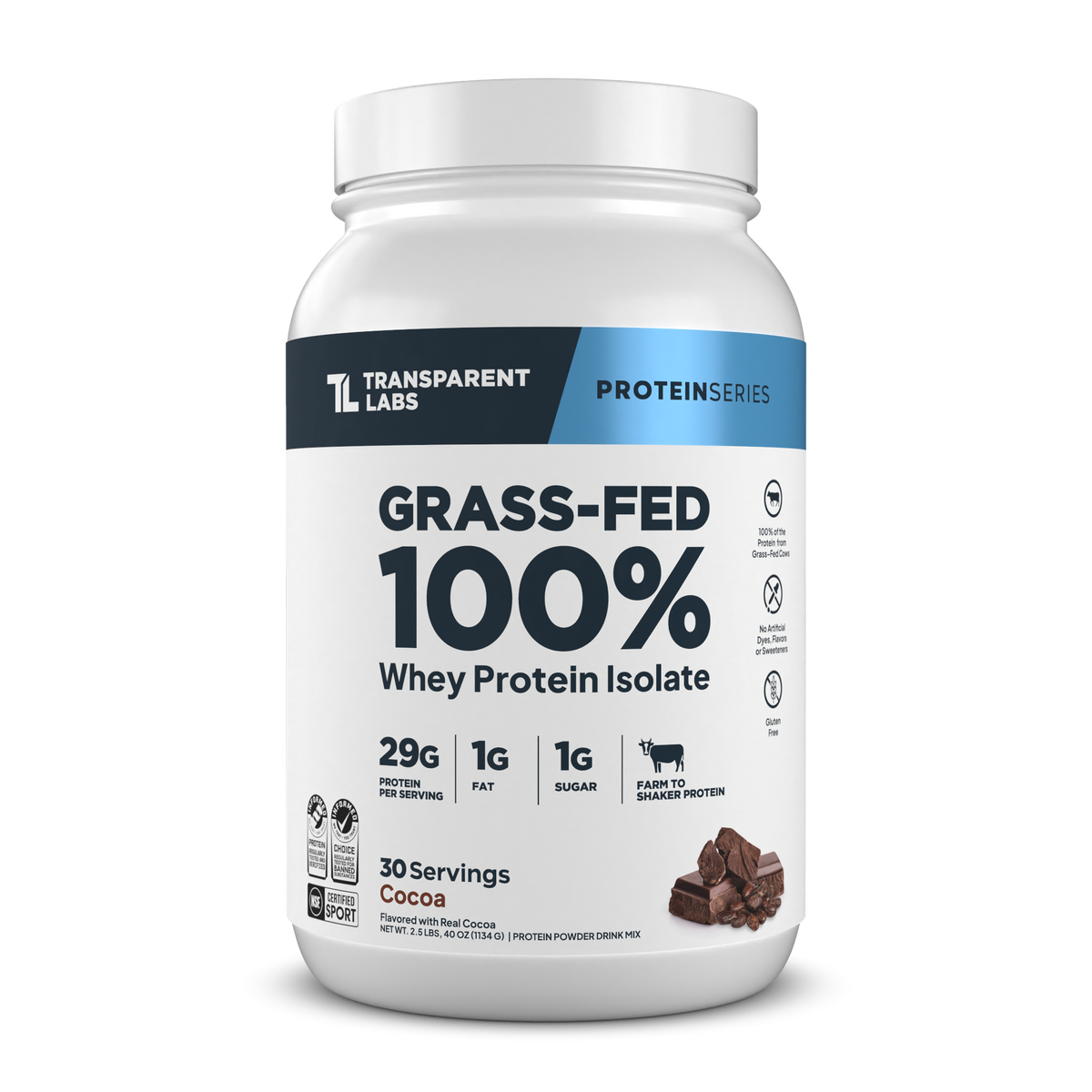 Grass-Fed Whey Protein Isolate - 2LB / Cocoa