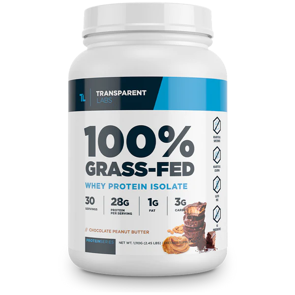 100% Grass-Fed Whey Protein Isolate Powder - Transparent Labs