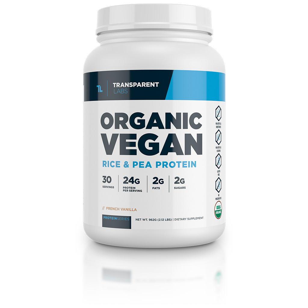 Tegn et billede Verdensvindue familie 100% Organic Vegan Rice & Pea Plant Protein Powder - Transparent Labs